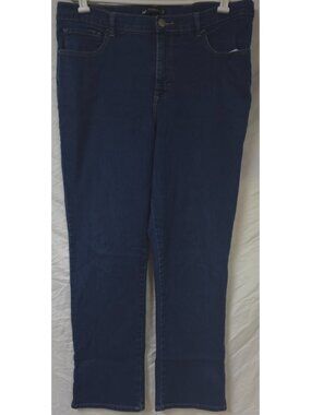 Lee Womens 16 Med Dark Wash Stretch Classic Fit Straight Leg Jeans 36x31